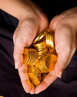 Gold in hands